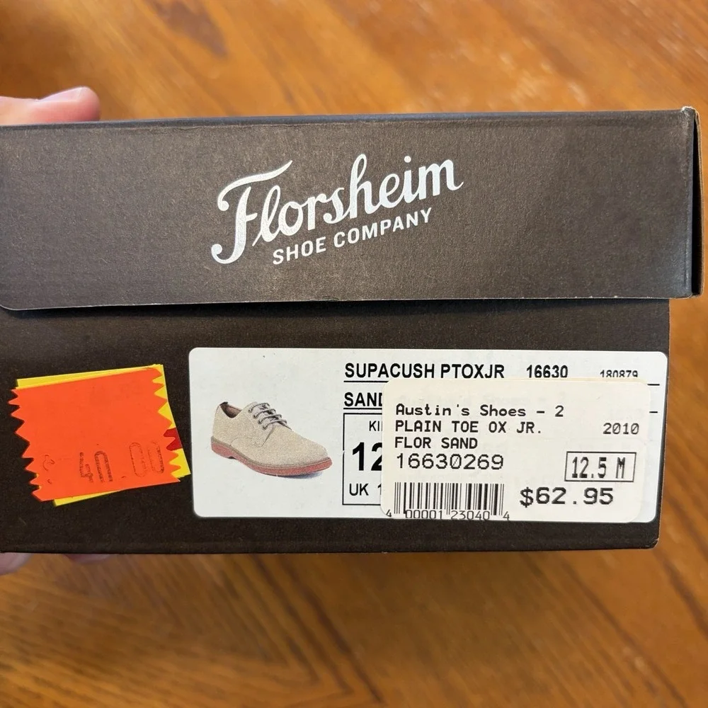Florsheim Comfortech Suede Oxford Dress Shoes Beige Sand Lace-Up Dress Size 12.5